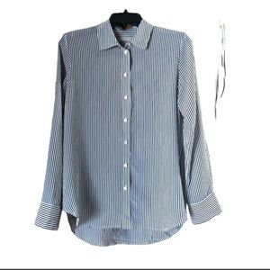 Everlane Black and White Striped Button-Down Shirt